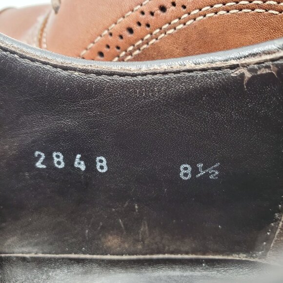To Boot New York Italy Men 8.5 Antiqued Brown Leather Dress Shoes Cap-toe Oxford main image 6